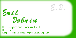 emil dobrin business card